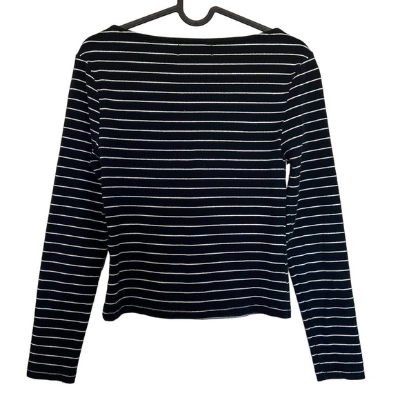 MINKPINK x REVOLVE Morgan Black and White Stripe Ribbed Top Size Medium - Picture 5 of 6